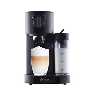 Espressor Starcrest SCM-1500, 15 barI,  1.2 litri, 700 ml,  cafea macinata, recipient lapte, Negru